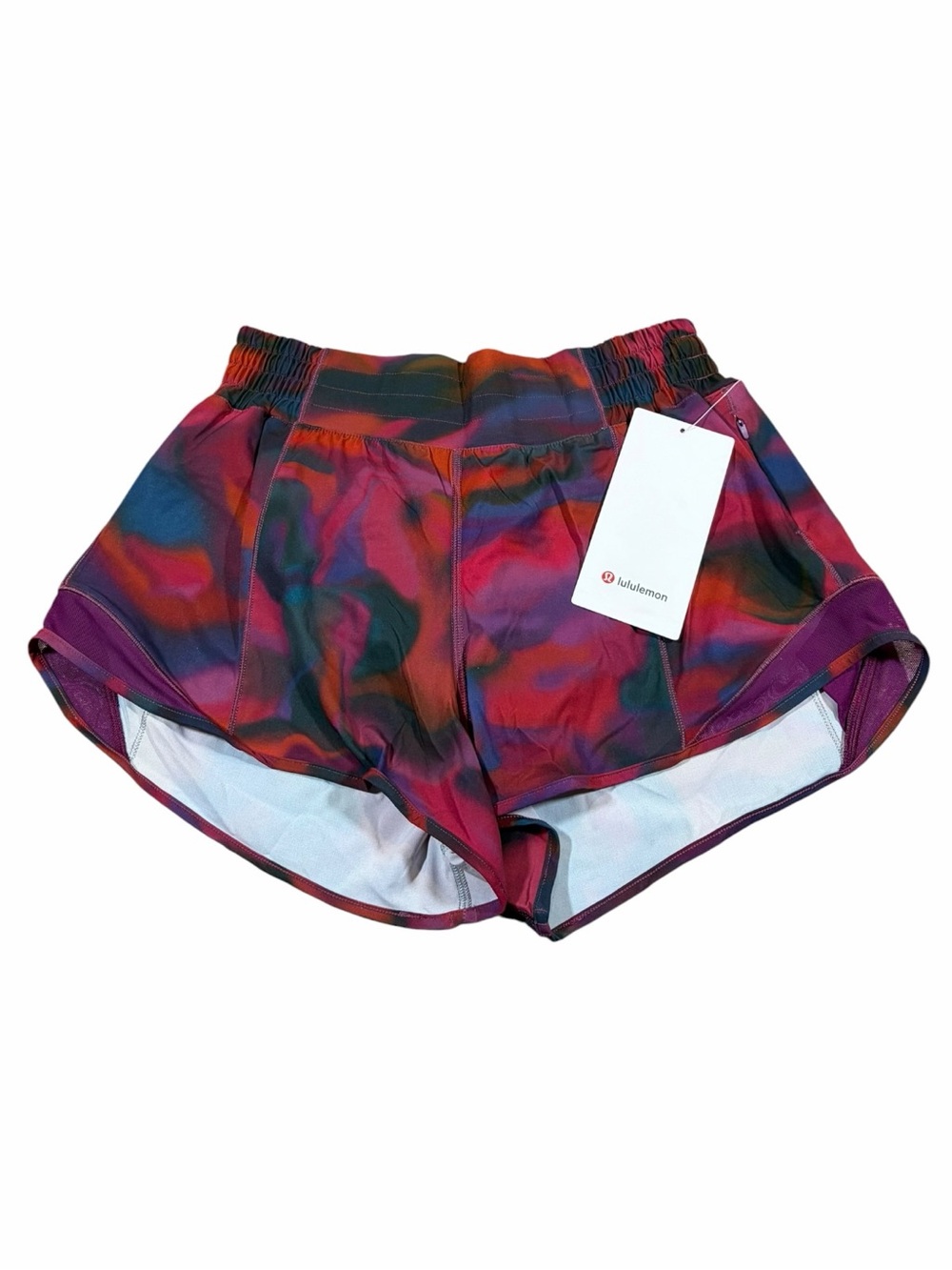 NWT Lululemon Hotty Hot High-Rise Short *Lined 2.5” (Glow Multi/Chilled Grape) 6